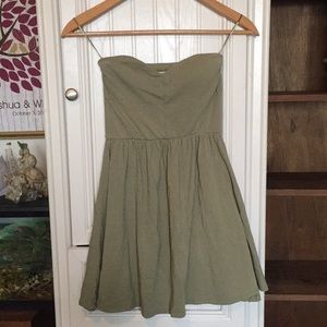 Olive Green strapless dress